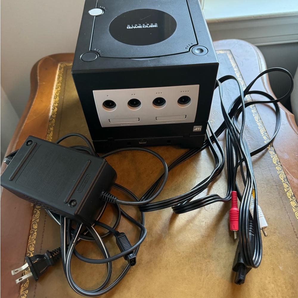 Nintendo GameCube Console in Black with Cables and Controller